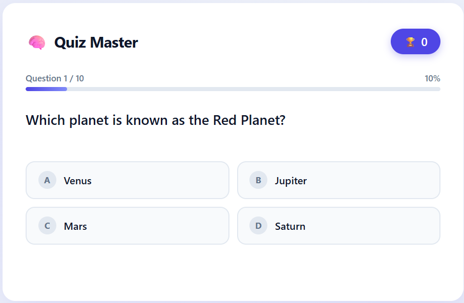 Interactive Quiz Application